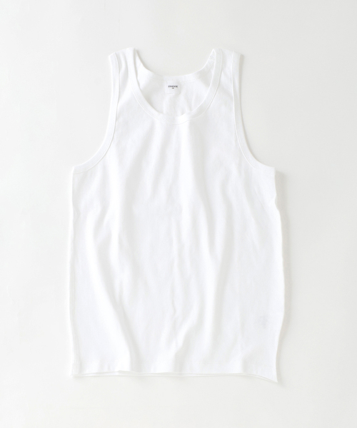 EDIFICE(エディフィス)の「FORM CONTOUR リブ タンクトップ(Tシャツ/カットソー・メンズ・ブラック/チャコールグレー/ホワイト・MEDIUM/LARGE)」の2枚目の写真