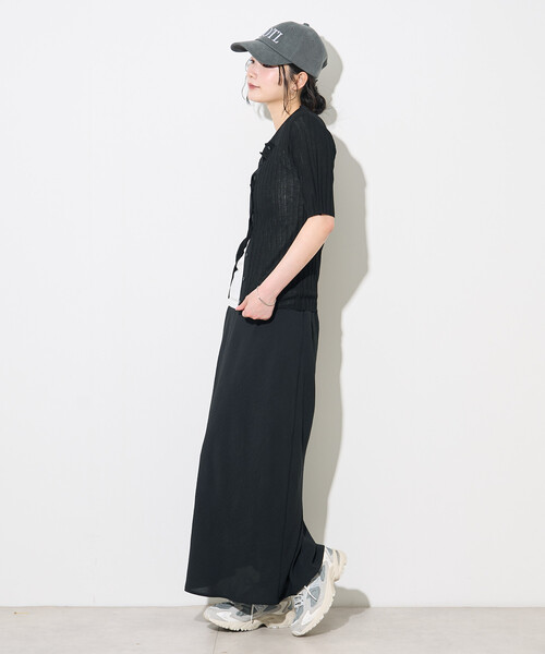 FREAK'S STORE(フリークスストア)の「シアーリブカーディガン/サマーニット(カーディガン/ボレロ・レディース・ピンク/ライトグレー/ブラック・フリ-)」の6枚目の写真