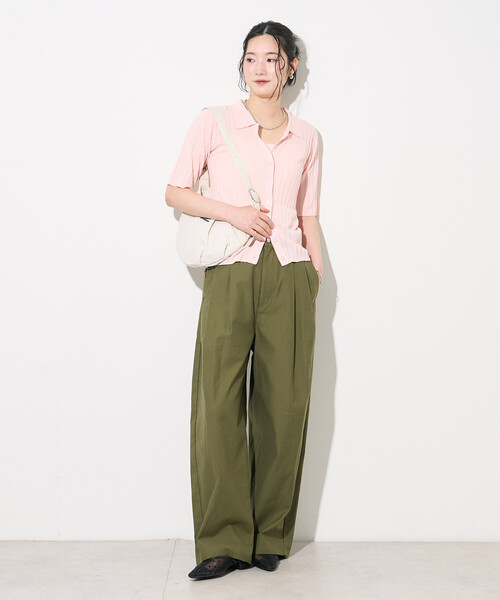 FREAK'S STORE(フリークスストア)の「シアーリブカーディガン/サマーニット(カーディガン/ボレロ・レディース・ピンク/ライトグレー/ブラック・フリ-)」の16枚目の写真