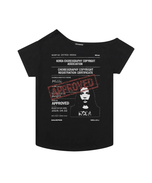 DAUSPICE（ディーオスピス）の「Choreo Rights One-Shoulder T-shirt Black（Tシャツ/カットソー・レディース・ブラック・ONE SIZE）」の2枚目の写真