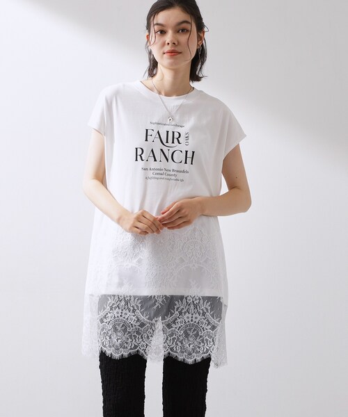THE SHOP TK (ザ ショップ ティーケー )の「レース切替 ロングTシャツ(Tシャツ/カットソー・レディース・スミクロ/オフホワイト/ブラック・12/13)」の15枚目の写真