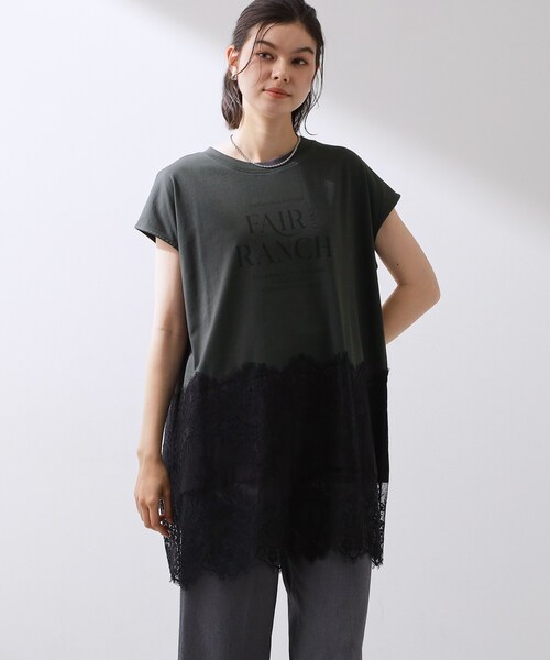 THE SHOP TK (ザ ショップ ティーケー )の「レース切替 ロングTシャツ(Tシャツ/カットソー・レディース・スミクロ/オフホワイト/ブラック・12/13)」の19枚目の写真