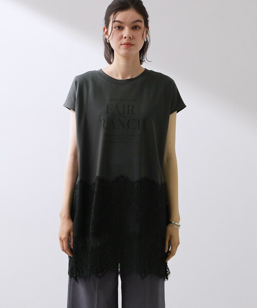 THE SHOP TK (ザ ショップ ティーケー )の「レース切替 ロングTシャツ(Tシャツ/カットソー・レディース・スミクロ/オフホワイト/ブラック・12/13)」の8枚目の写真