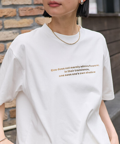 FREAK'S STORE(フリークスストア)の「箔プリント ロゴTシャツ(Tシャツ/カットソー・レディース・オフホワイト/ブラック/ベージュ・フリ-)」の11枚目の写真