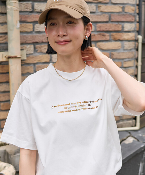 FREAK'S STORE(フリークスストア)の「箔プリント ロゴTシャツ(Tシャツ/カットソー・レディース・オフホワイト/ブラック/ベージュ・フリ-)」の12枚目の写真