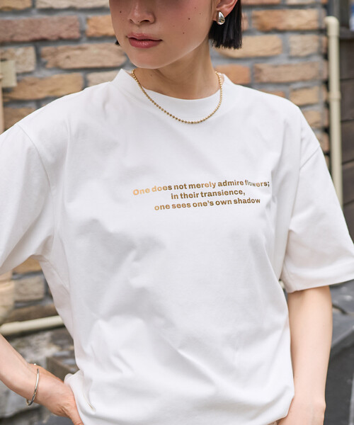 FREAK'S STORE(フリークスストア)の「箔プリント ロゴTシャツ(Tシャツ/カットソー・レディース・オフホワイト/ブラック/ベージュ・フリ-)」の13枚目の写真