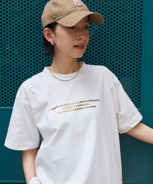 FREAK'S STORE(フリークスストア)の「箔プリント ロゴTシャツ(Tシャツ/カットソー・レディース・オフホワイト/ブラック/ベージュ・フリ-)」の16枚目の写真