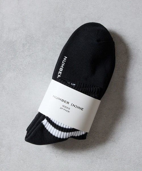 NUMBER (N)INE(ナンバーナイン)の「100% FINE COTTON 2-PACK PLAIN QUARTER LINE SOCKS / ファイン コットン100% プレーン ライン ショートソックス(ソックス/靴下・メンズ・ホワイト/ブラック・25~27cm)」の12枚目の写真