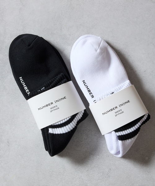 100% FINE COTTON 2-PACK PLAIN QUARTER LINE SOCKS / ファイン