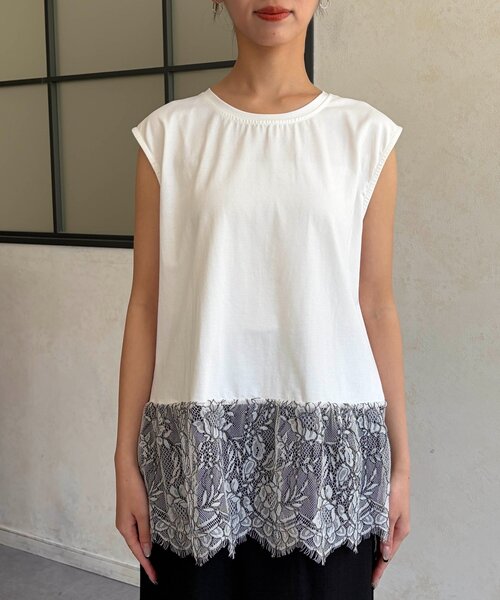 Chez toi(シェトワ)の「裾レースプルオーバー(Tシャツ/カットソー・レディース・ブラック/ホワイト/ホワイト系その他・FREE)」の8枚目の写真