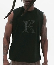 【E RIN AI E】NOUVEAU E SLEEVELESS / 【オリンアイ】ワンポイントロゴノースリーブTシャツ