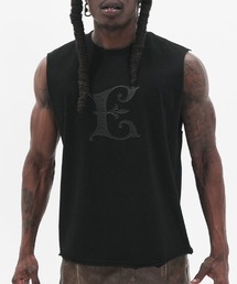 E RIN AI E（オリンアイ）の「【E RIN AI E】NOUVEAU E SLEEVELESS / 【オリンアイ】ワンポイントロゴノースリーブTシャツ（Tシャツ/カットソー）」