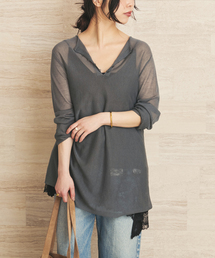 Acetate mix 2way flare ニット