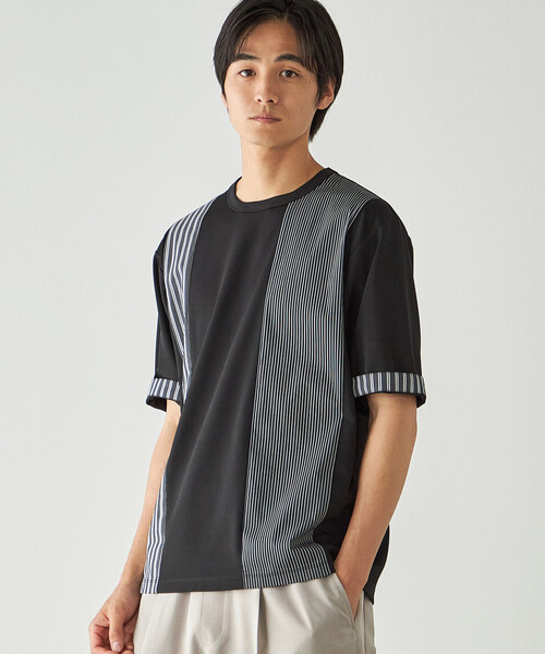 ストライプ ブロッキングTシャツ（Tシャツ/カットソー）｜COMME CA ISM