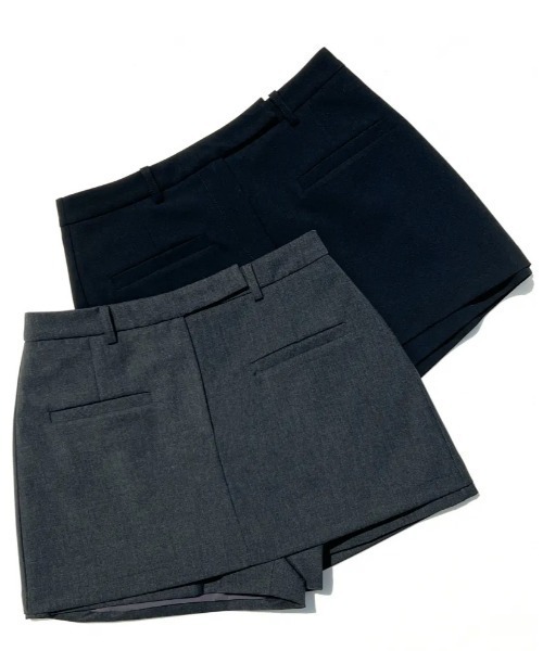BIRTHDAY BASH（バースデイバッシュ）の「SIMPLE WRAP SHORT PANTS（シンプルラップショートパンツ）（その他パンツ・レディース・グレー/ブラック・SMALL/MEDIUM）」の3枚目の写真