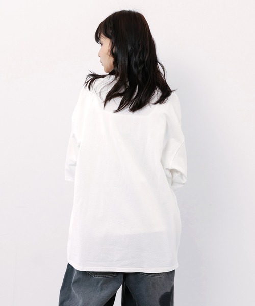 ScoLar(スカラー)の「162712:もこもこラビル柄Tシャツ(Tシャツ/カットソー・レディース・ブラック/ネイビー/オフホワイト・M)」の7枚目の写真