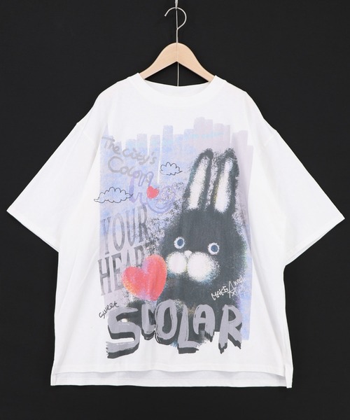 ScoLar(スカラー)の「162712:もこもこラビル柄Tシャツ(Tシャツ/カットソー・レディース・ブラック/ネイビー/オフホワイト・M)」の11枚目の写真