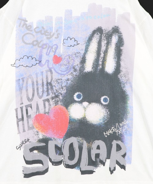 ScoLar(スカラー)の「162712:もこもこラビル柄Tシャツ(Tシャツ/カットソー・レディース・ブラック/ネイビー/オフホワイト・M)」の12枚目の写真