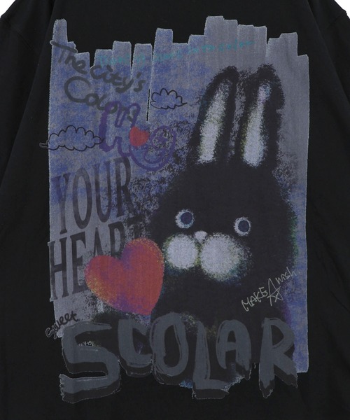 ScoLar(スカラー)の「162712:もこもこラビル柄Tシャツ(Tシャツ/カットソー・レディース・ブラック/ネイビー/オフホワイト・M)」の13枚目の写真