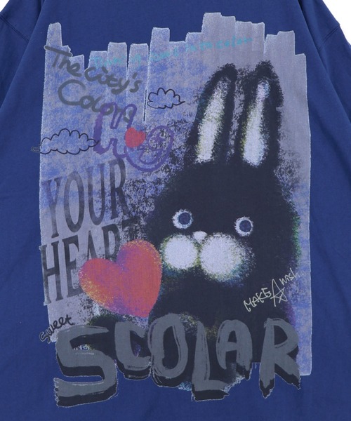ScoLar(スカラー)の「162712:もこもこラビル柄Tシャツ(Tシャツ/カットソー・レディース・ブラック/ネイビー/オフホワイト・M)」の14枚目の写真