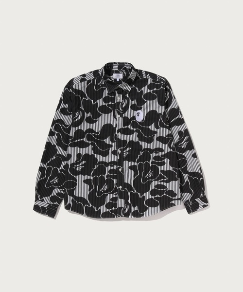 A BATHING APE(アベイシングエイプ)の「SOLID CAMO ONE POINT RELAXED FIT LS SHIRTS(シャツ/ブラウス・メンズ・ブラック/サックスブルー・X-LARGE/LARGE/MEDIUM/XX-LARGE/SMALL)」の2枚目の写真