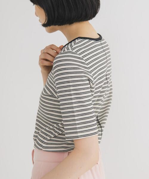 KBF（ケイビーエフ）の「ワッフルボーダーヘンリネックTEE（Tシャツ/カットソー・レディース・ホワイト系その他/ブルー系その他/ブラウン系その他・ONE）」の6枚目の写真