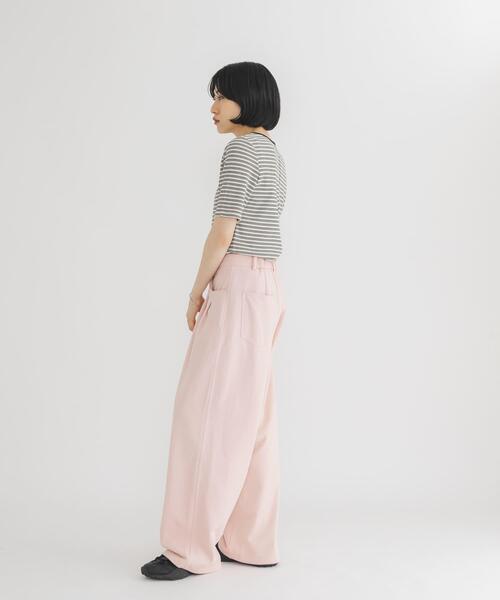 KBF（ケイビーエフ）の「ワッフルボーダーヘンリネックTEE（Tシャツ/カットソー・レディース・ホワイト系その他/ブルー系その他/ブラウン系その他・ONE）」の9枚目の写真