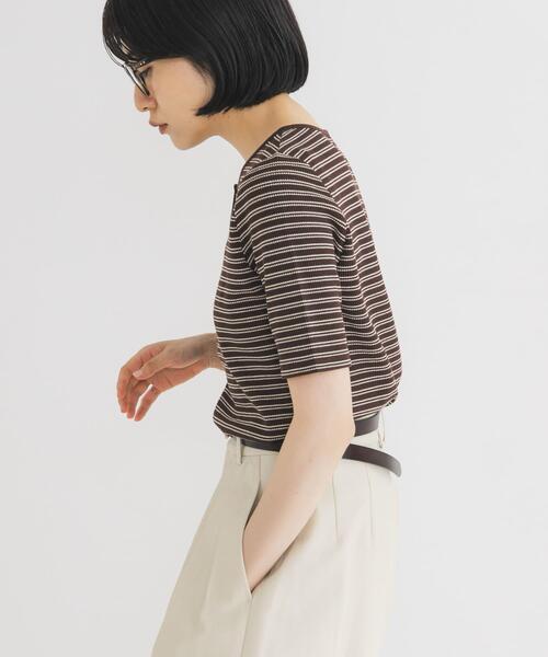 KBF（ケイビーエフ）の「ワッフルボーダーヘンリネックTEE（Tシャツ/カットソー・レディース・ホワイト系その他/ブルー系その他/ブラウン系その他・ONE）」の16枚目の写真