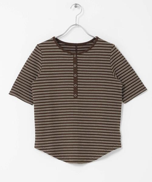 KBF（ケイビーエフ）の「ワッフルボーダーヘンリネックTEE（Tシャツ/カットソー・レディース・ホワイト系その他/ブルー系その他/ブラウン系その他・ONE）」の20枚目の写真
