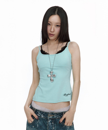 ROUGHNECK | Lace Layered Sleeveless Mint(Tシャツ/カットソー)