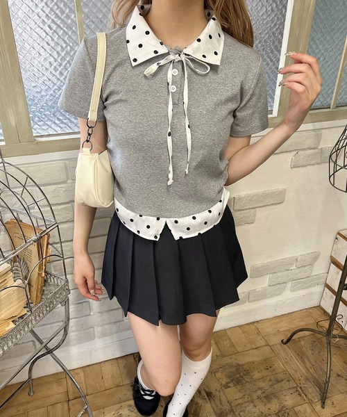 PHILLY（フィリー）の「ドットシャツドッキングT（Tシャツ/カットソー・レディース・ブラック/グレー・FREE）」の10枚目の写真