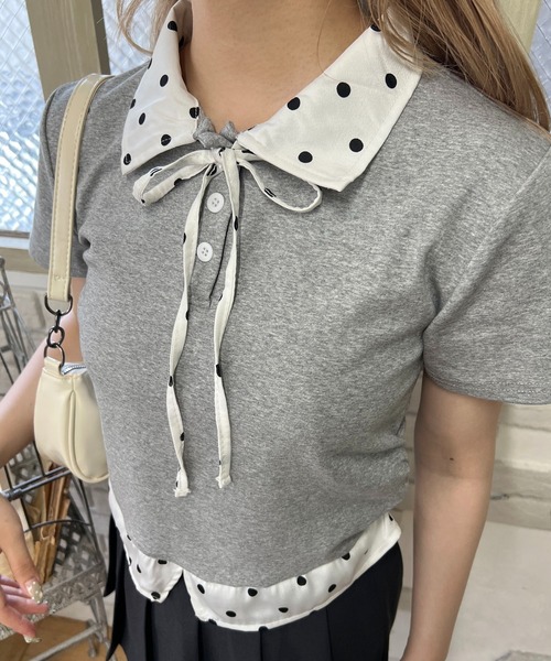 PHILLY（フィリー）の「ドットシャツドッキングT（Tシャツ/カットソー・レディース・ブラック/グレー・FREE）」の11枚目の写真