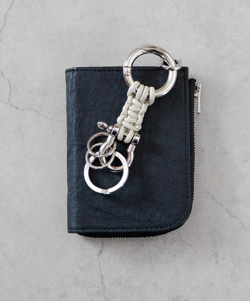 SENTI センティ / BRAIDING LEATHER W RING KEYCHAIN ブレーディング SENTI センティ / BRAIDING LEATHER W RING KEYCHAIN ブレーディング