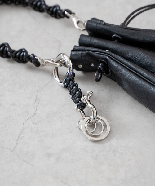 SENTI センティ / BRAIDING LEATHER W RING KEYCHAIN ブレーディング