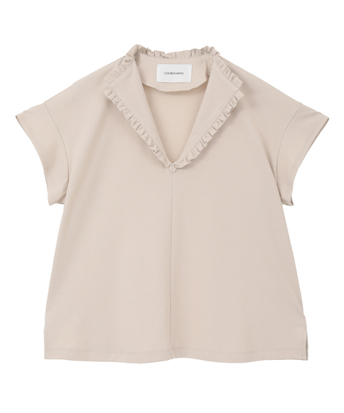 LOGEMENT DE CLAIRE(ロジュモンドクレール)の「【LOURMARIN】フリルカラープルオーバー(Tシャツ/カットソー・レディース・ブラック/カーキ/ライトベージュ・FREE)」の13枚目の写真