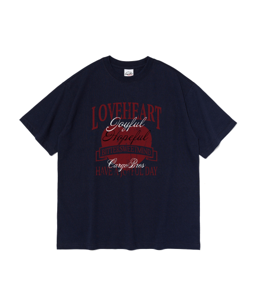 CARGOBROS FOR WOMAN(カーゴブロスフォーウィメン)の「ヴィンテージラブハートクラック半袖Tシャツ(ネイビー)(Tシャツ/カットソー・レディース・その他・SMALL/MEDIUM/LARGE/X-LARGE/2XL)」の1枚目の写真