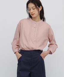 ◆コットンシルクローンビエラピンタックブラウス