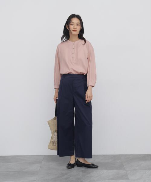 human woman(ヒューマンウーマン)の「◆コットンシルクローンビエラピンタックブラウス(シャツ/ブラウス・レディース・ネイビー/ピンク/ホワイト系その他・MEDIUM)」の10枚目の写真