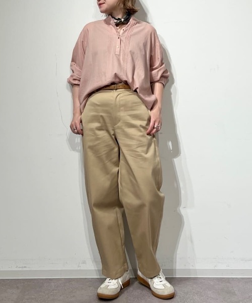 human woman(ヒューマンウーマン)の「◆コットンシルクローンビエラピンタックブラウス(シャツ/ブラウス・レディース・ネイビー/ピンク/ホワイト系その他・MEDIUM)」の5枚目の写真