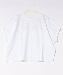 H.A.K（ハク）の「40／2マーセライズ天竺星空グリッタープリントドルマンTシャツ（Tシャツ/カットソー）」