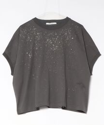 H.A.K（ハク）の「40／2マーセライズ天竺星空グリッタープリントドルマンTシャツ（Tシャツ/カットソー）」