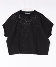 H.A.K（ハク）の「40／2マーセライズ天竺星空グリッタープリントドルマンTシャツ（Tシャツ/カットソー）」