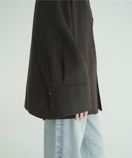 CLANE(クラネ)の「TENCEL SHIRT JACKET(シャツ/ブラウス・レディース・ブラウン/アイボリー・1)」の9枚目の写真