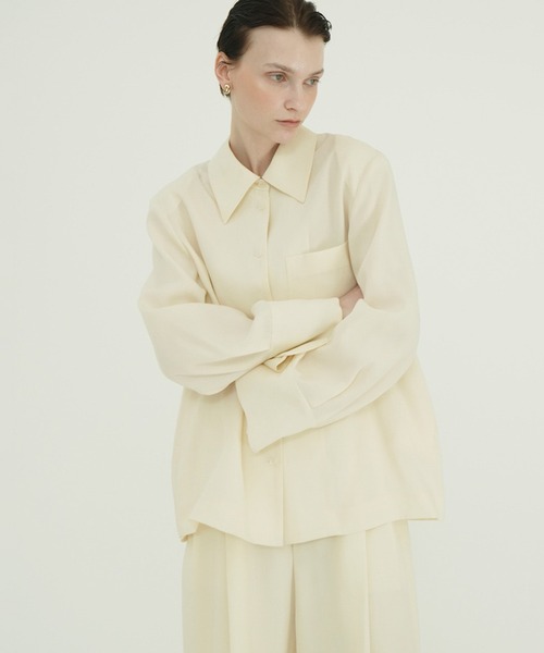 CLANE(クラネ)の「TENCEL SHIRT JACKET(シャツ/ブラウス・レディース・ブラウン/アイボリー・1)」の10枚目の写真