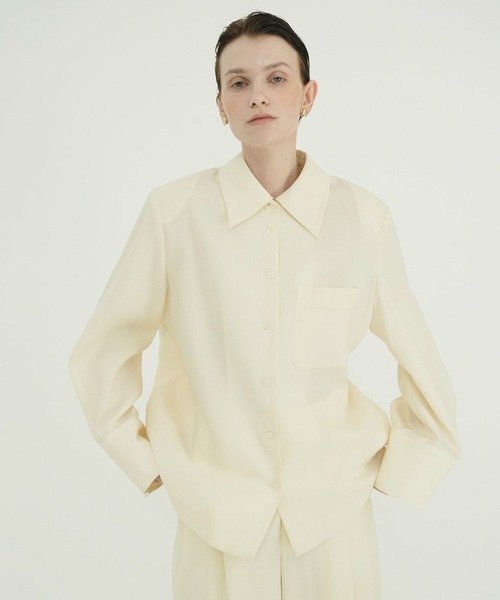 CLANE(クラネ)の「TENCEL SHIRT JACKET(シャツ/ブラウス・レディース・ブラウン/アイボリー・1)」の11枚目の写真