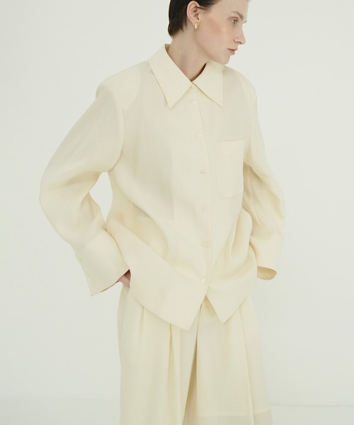 CLANE(クラネ)の「TENCEL SHIRT JACKET(シャツ/ブラウス・レディース・ブラウン/アイボリー・1)」の12枚目の写真