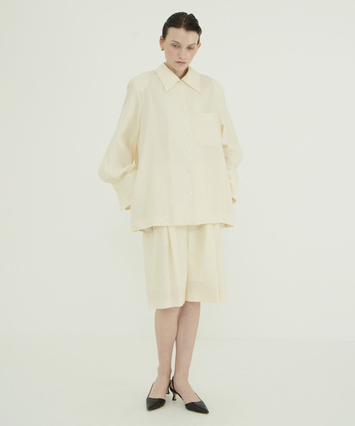 CLANE(クラネ)の「TENCEL SHIRT JACKET(シャツ/ブラウス・レディース・ブラウン/アイボリー・1)」の15枚目の写真