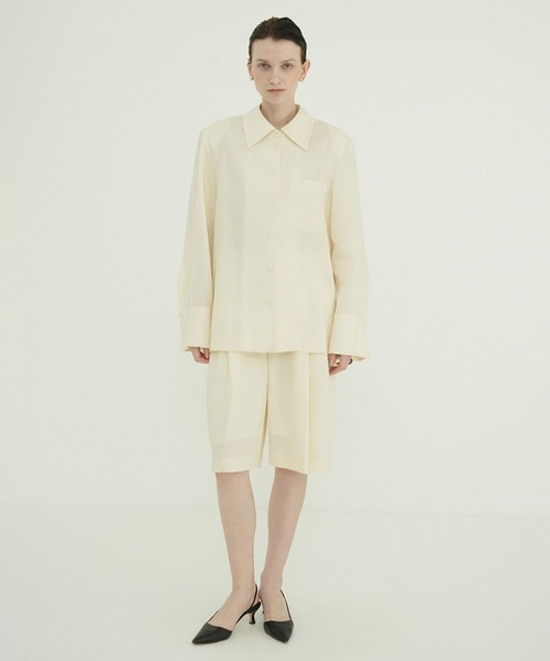 CLANE(クラネ)の「TENCEL SHIRT JACKET(シャツ/ブラウス・レディース・ブラウン/アイボリー・1)」の14枚目の写真