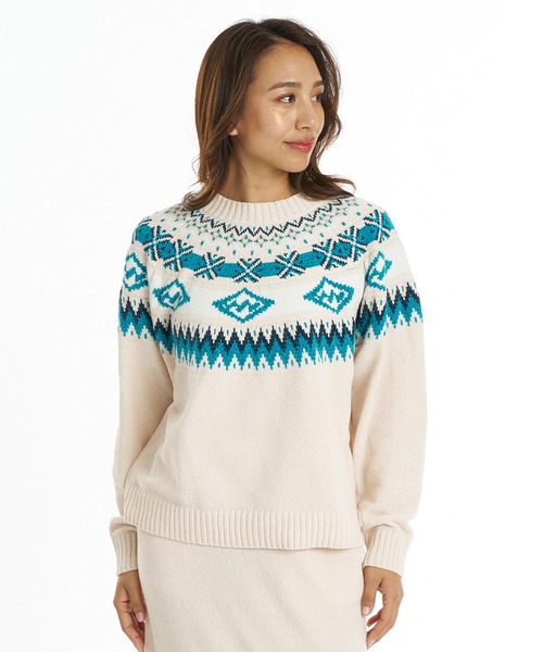 BILLABONG(ビラボン)の「BILLABONG/ビラボン セーター BG014604(ニット/セーター・レディース・ブラウン/アイボリー・M)」の2枚目の写真