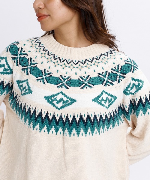 BILLABONG(ビラボン)の「BILLABONG/ビラボン セーター BG014604(ニット/セーター・レディース・ブラウン/アイボリー・M)」の4枚目の写真